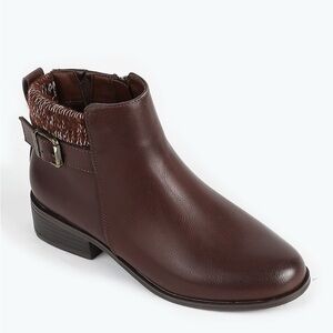 Maurices Brown Ankle Booties with Side Zipper 9.5